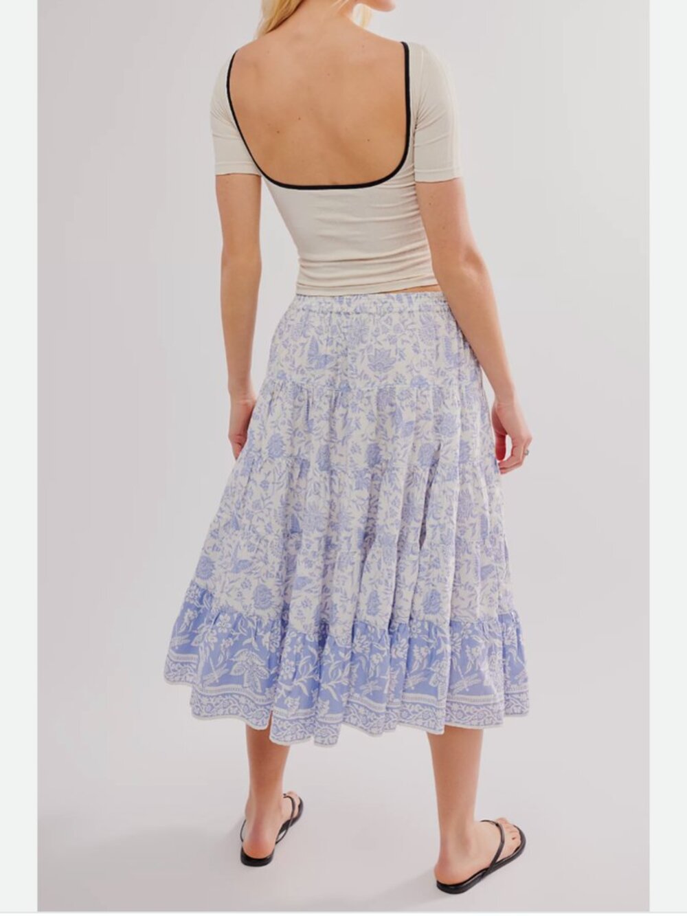 Free People full swing printed midi skirt